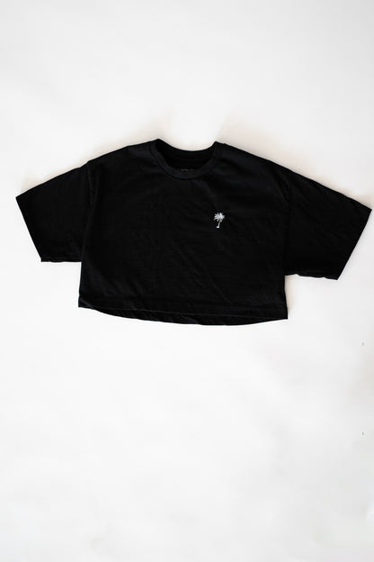 EMBROIDERED CROP TEE
